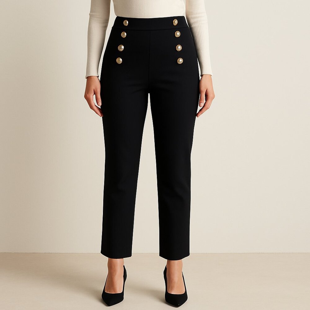 MAISON D'AMALIE | Black Ankle Crop Dress Pants - Women’s Size 8